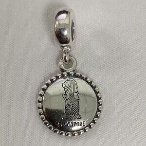 Pandora Singapore Dangle Charm Travel Gift Pendant, S925 Silver Jewelry